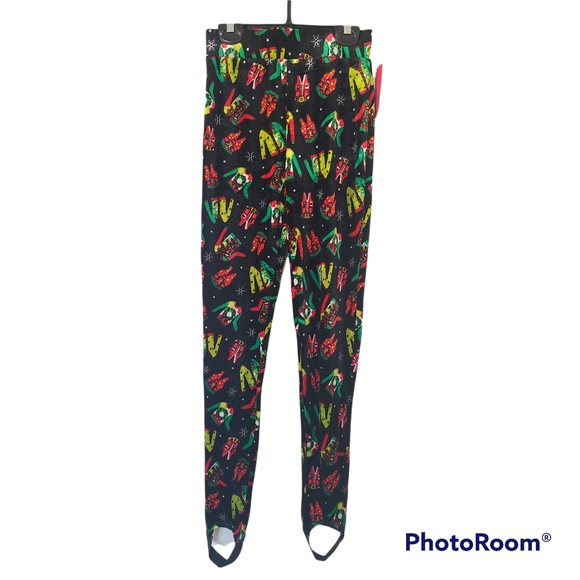 Xhilaration Leggings Stir Up Velvet Ugly Sweater Print Christmas Holiday Size XS - Picture 1 of 3